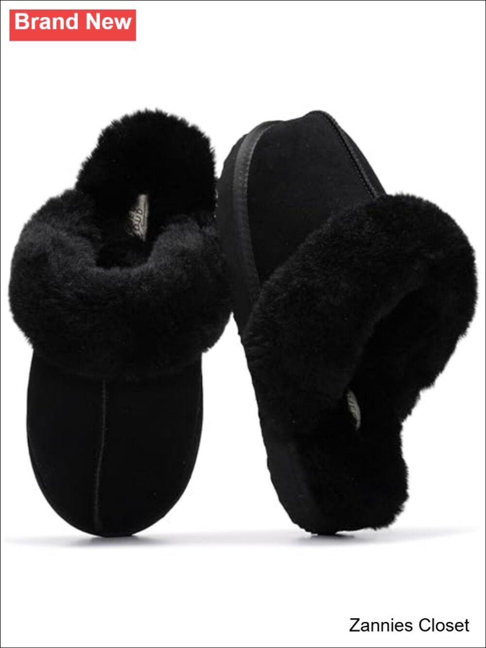 ✨ Genuine Leather Natural Fur-Lined Clog Slippers Memory Foam Slip-On Mule